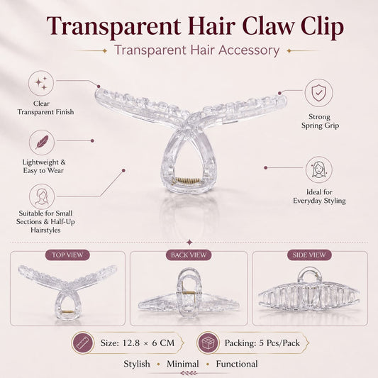 Transparent Knot Claw Clip For Decoden & Pipe Cleaner - 1 Piece
