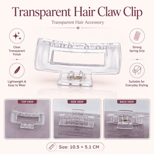 Transparent Rectangle Claw Clip For Decoden & Pipe Cleaner - 1 Piece