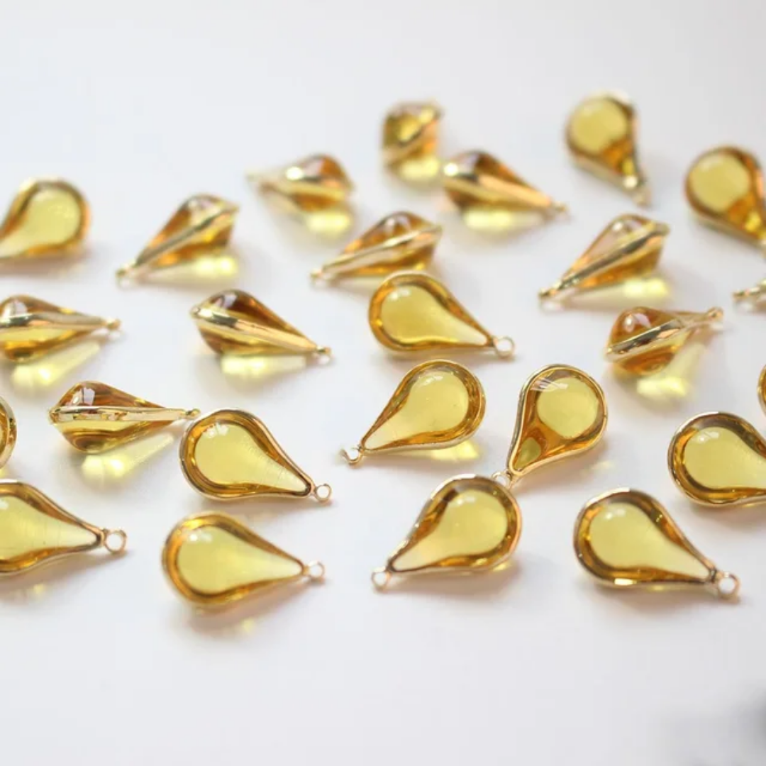3D Droplet Charm 18*10mm 14k Gold Plated - 1 Piece