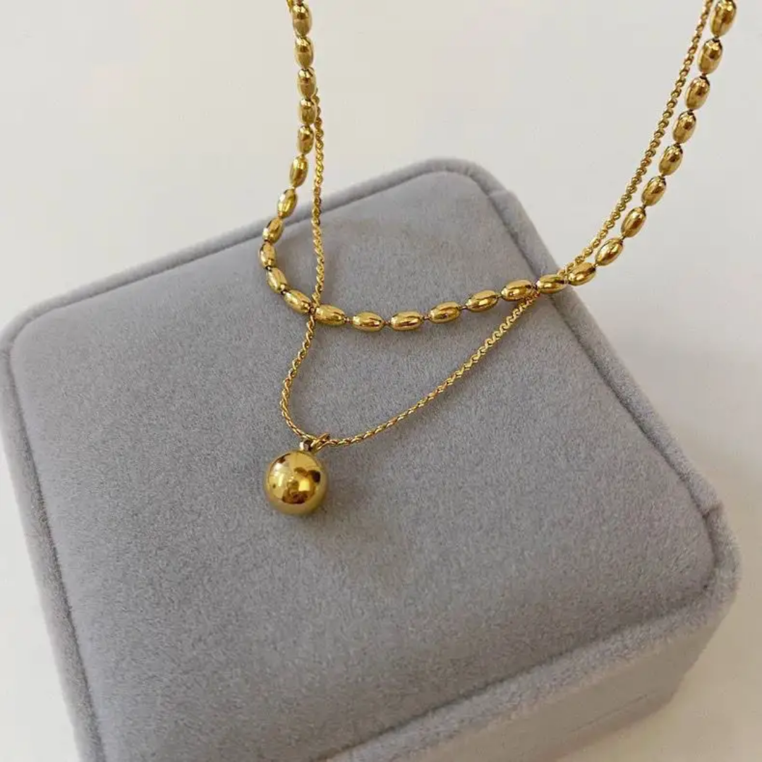 Ball Pendant Double Layer Chain
