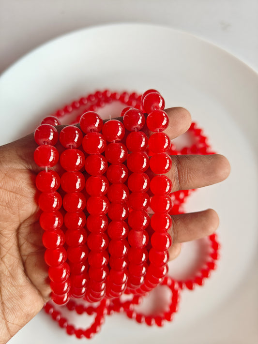 Jelly Beads 8mm Red - approx. 100 beads