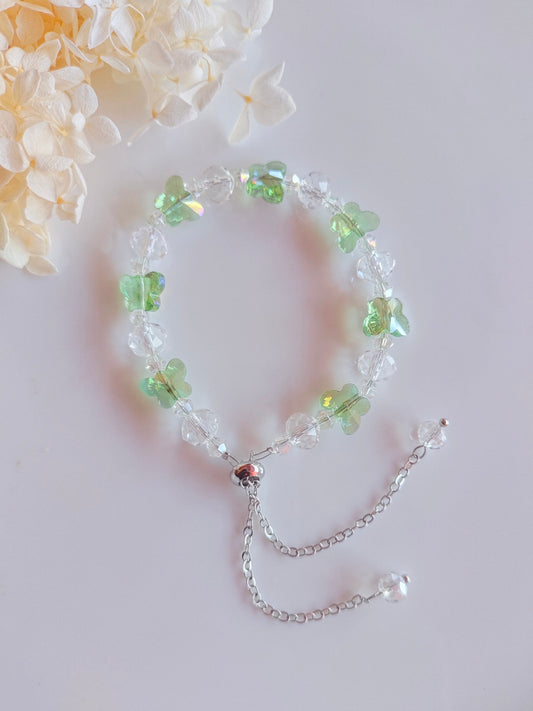 Crystal Butterfly Bracelet - Green