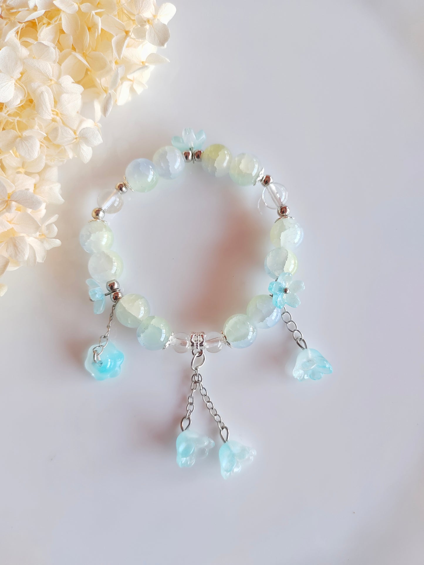 Floral Grace Bracelet - Blue