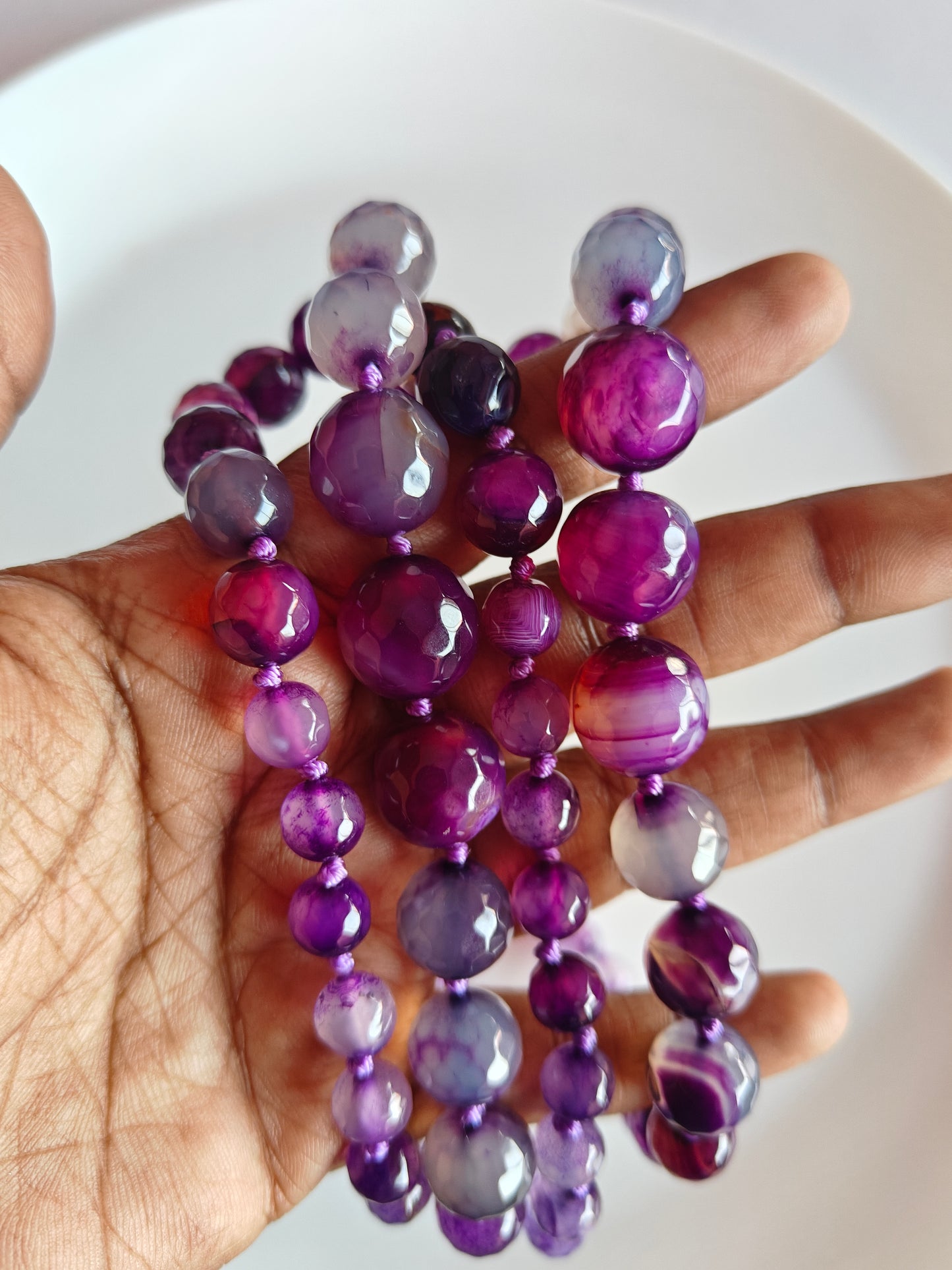 Violet Multi size Beads - 1 String
