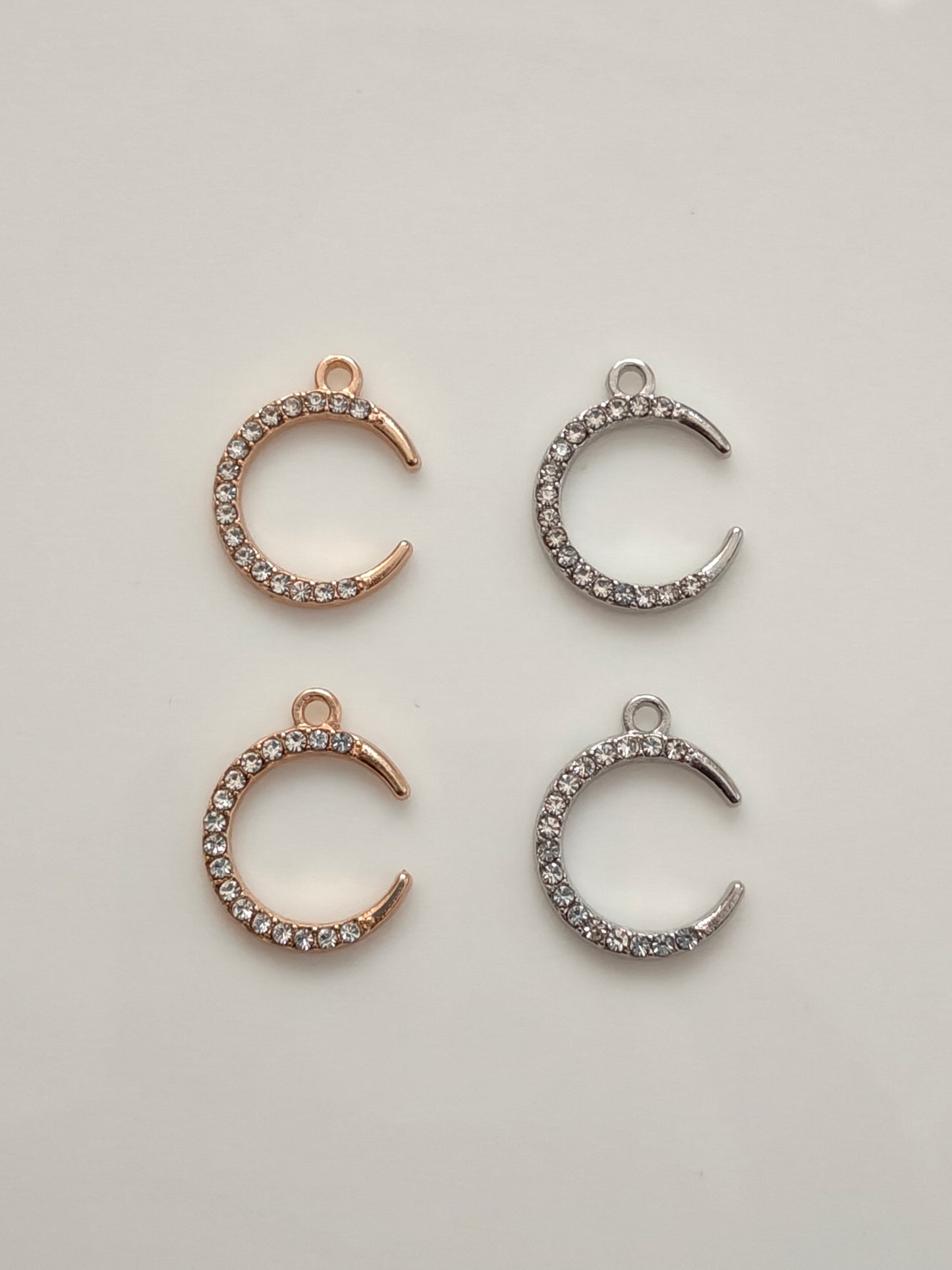 Stoned Crescent Charm - 1 Piece