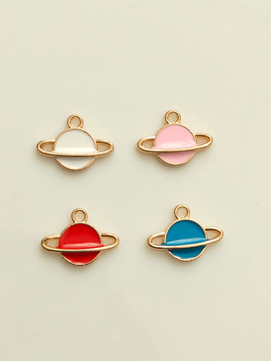 Planet Enamel Charm - 1 Pc