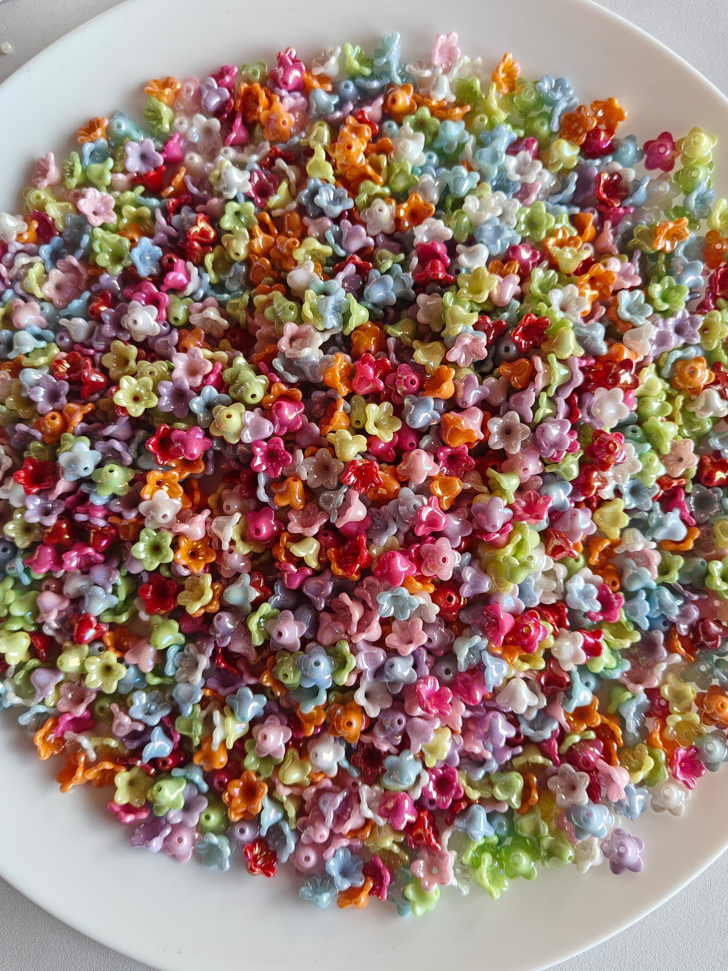 Acrylic Opaque Bouquet Flower Beads - 20g