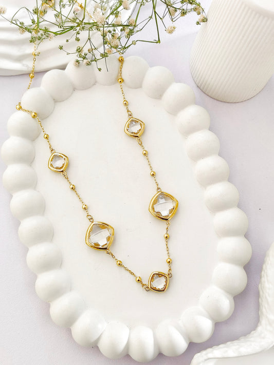 Crystal Glow Station Necklace