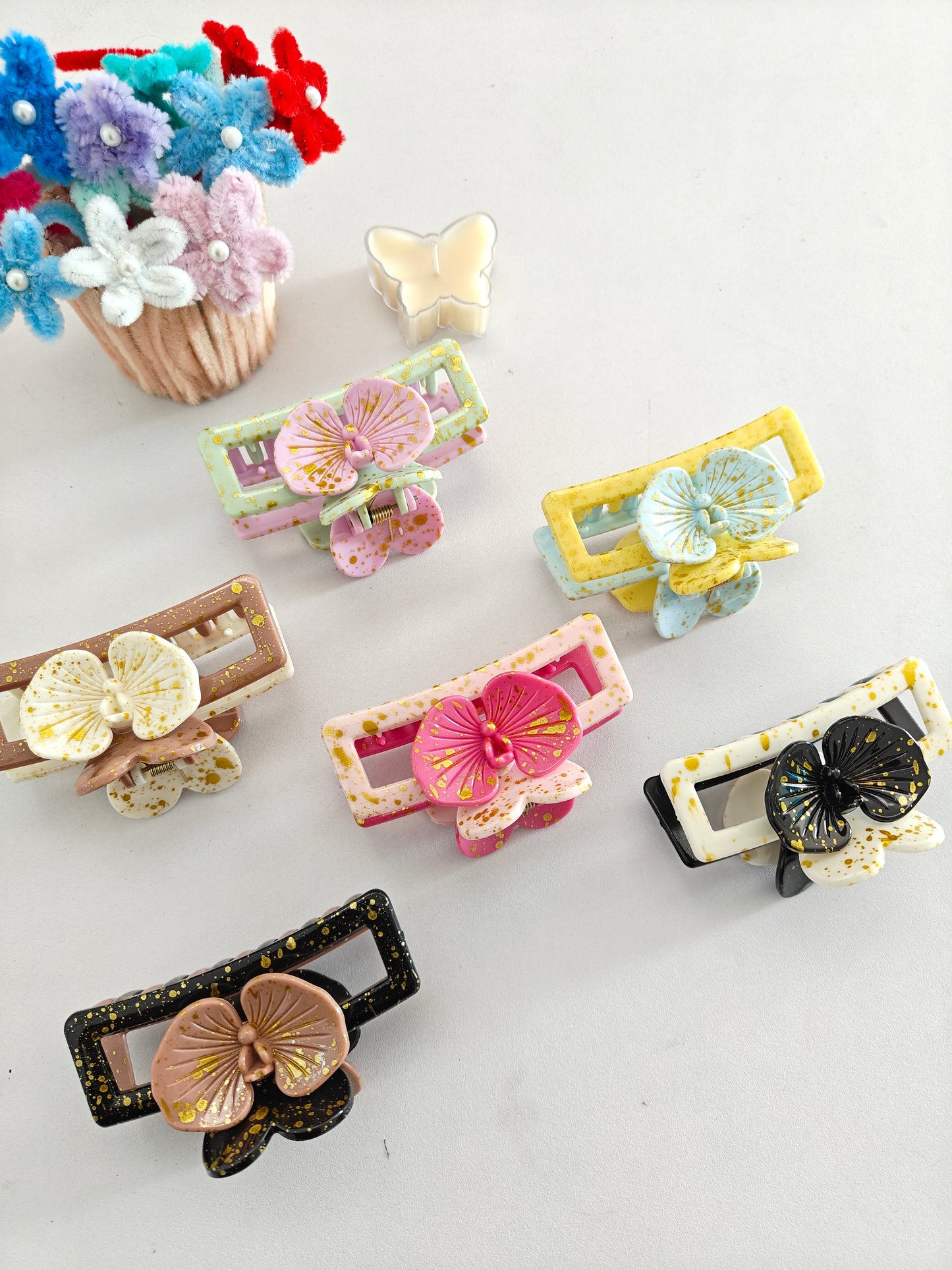 Dual Shade Orchid Claw Clips