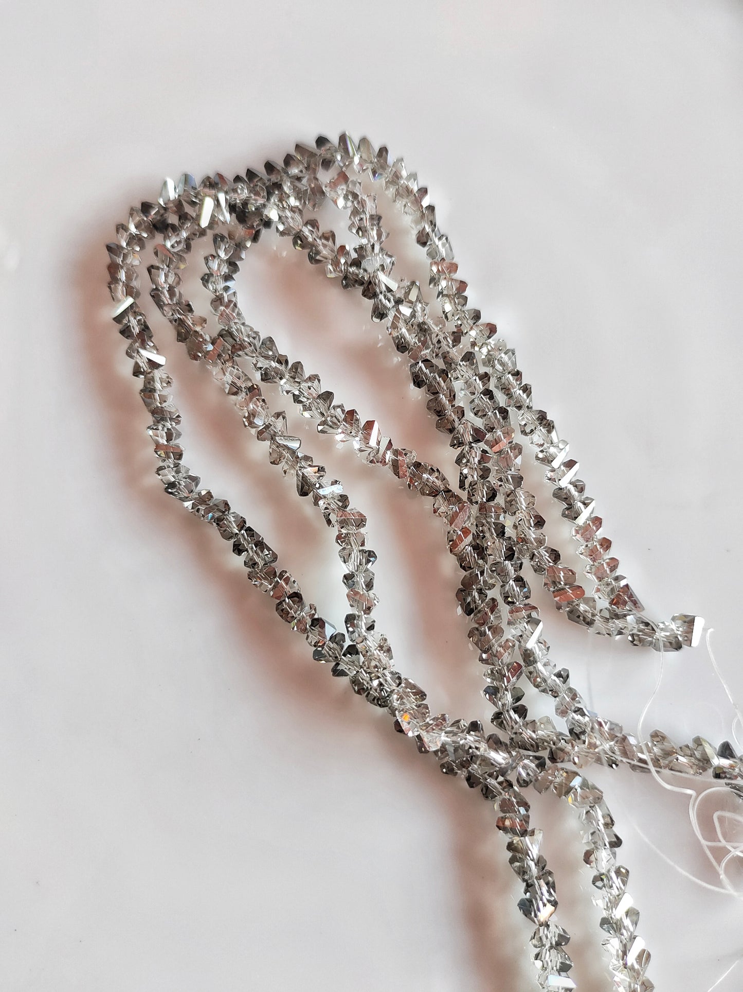 Premium Transparent Black Triangle Crystal Beads