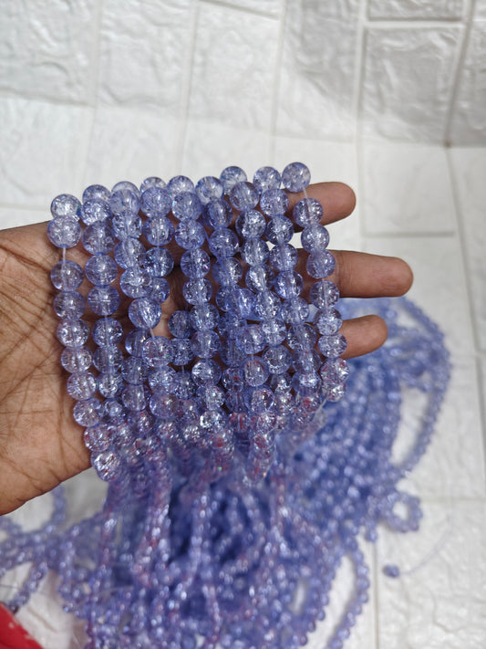 Single Shade Crackle Beads 8mm - approx. 100 beads