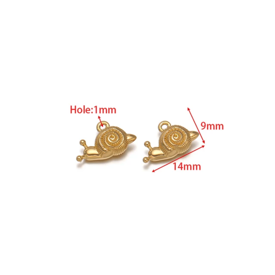 Snail SS 18k Gold PVD Plated Charm - 1 Piece