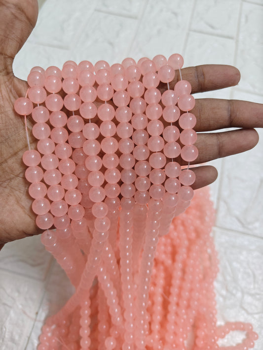 Jelly Beads 8mm Peach - approx. 100 beads