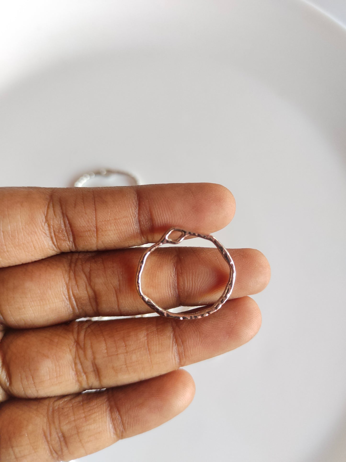 Silver Geometric Open Bezel Set - 1 Set