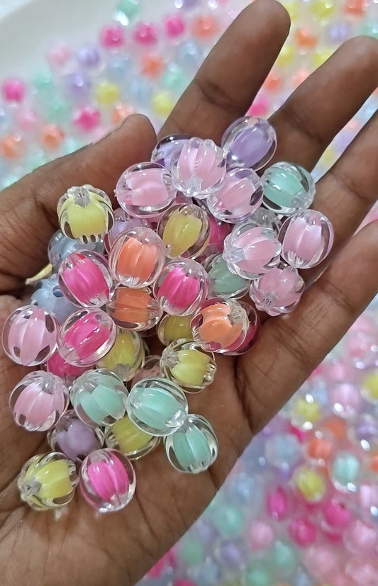 Round Acrylic Beads - 20gms (approx. 24-28 pieces)