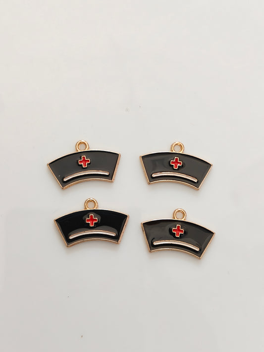 Nurse Hat Black Charm - 1 Piece