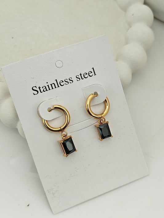 Zelle Black Hoops