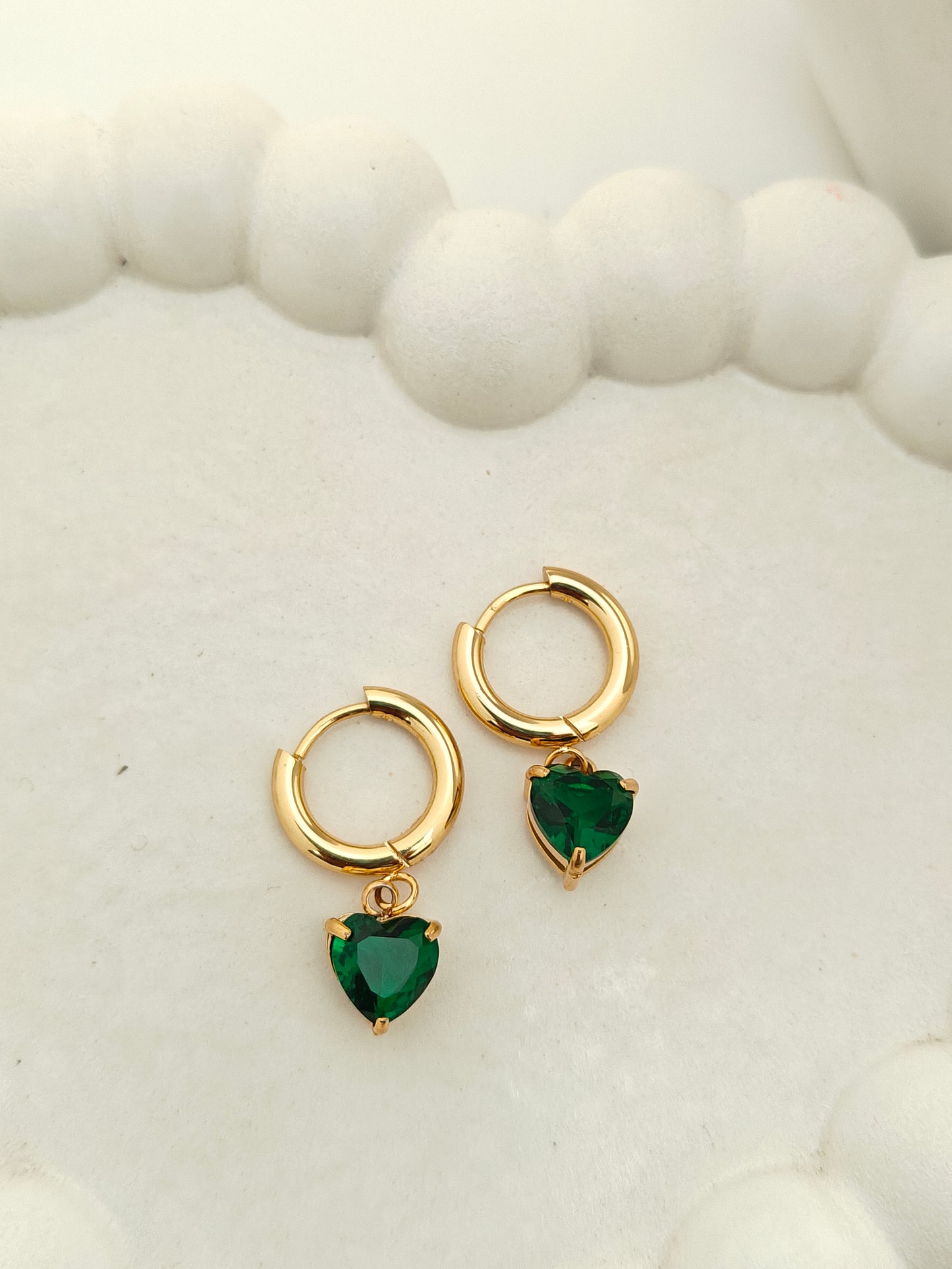 Aurora Emerald Hoops