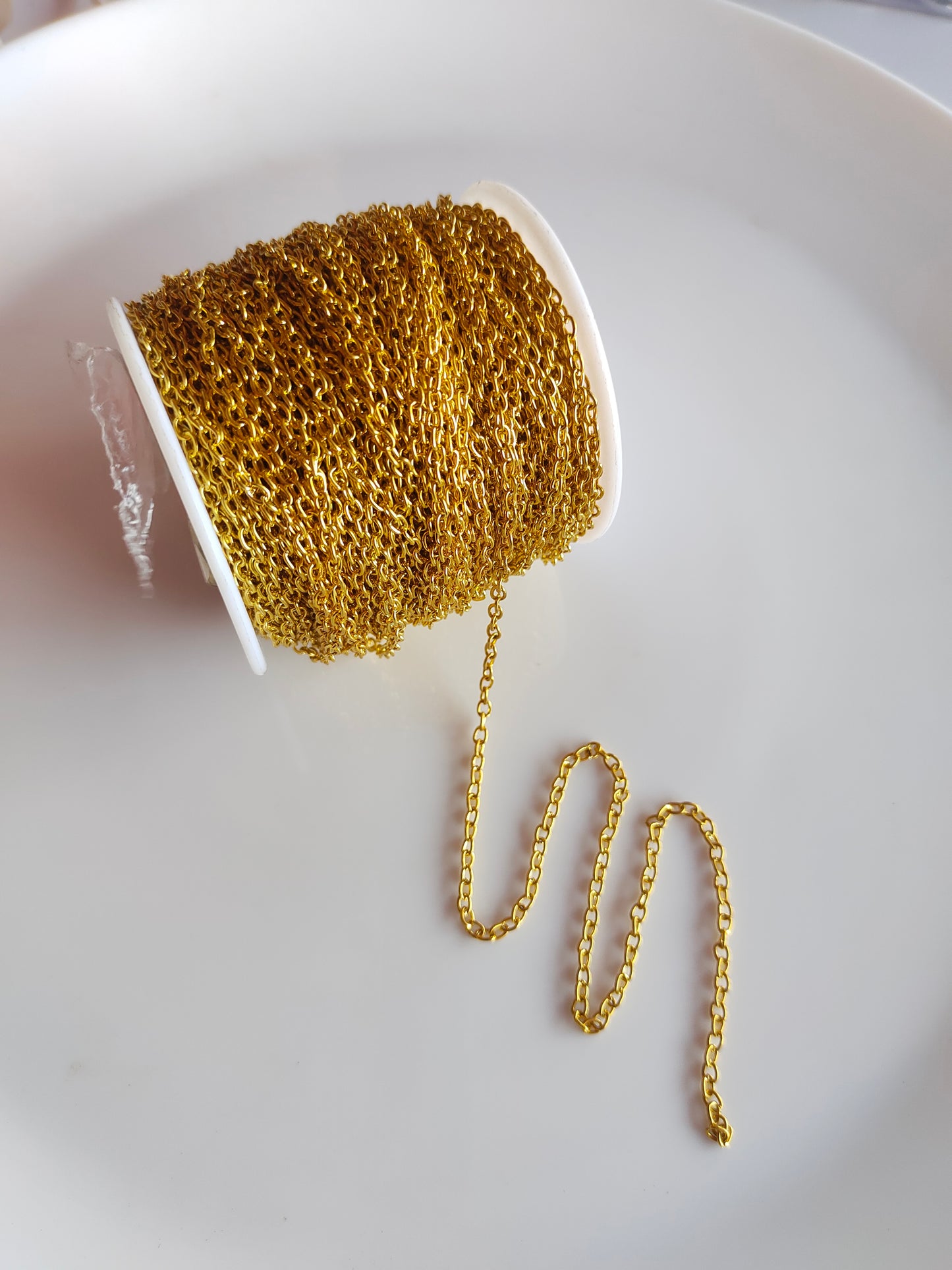 Gold Oval Link Chain 3.5*2.5mm - 1 Meter