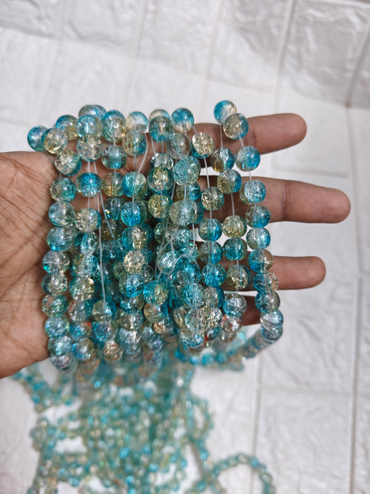 Dual Shade Crackle Beads 8mm - approx. 100 beads