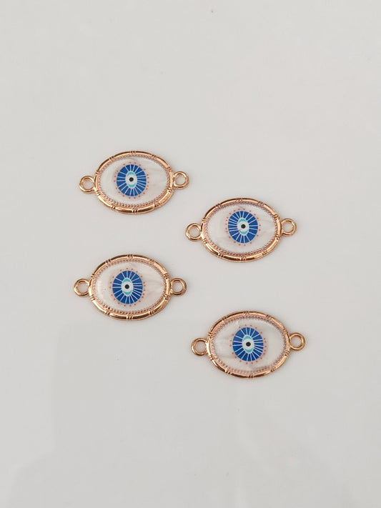 Oval Evil Eye Connector Charm - 1 Piece