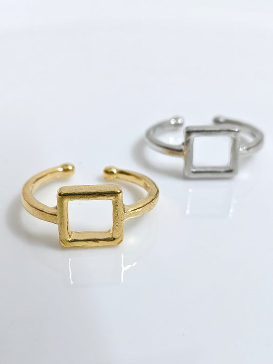 Square Open Ring 7mm - 1 Piece - Adjustable