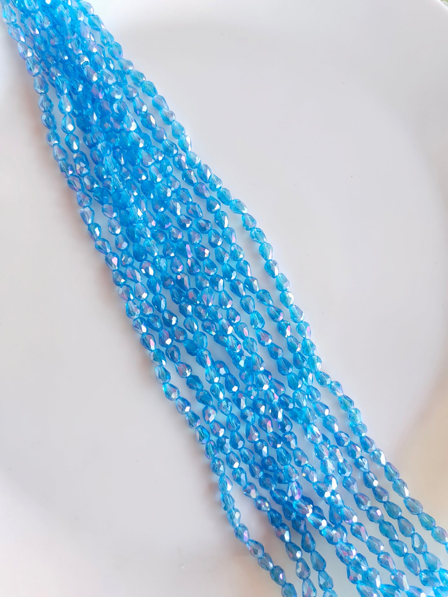 Drop 8*5mm Crystal Beads Blue
