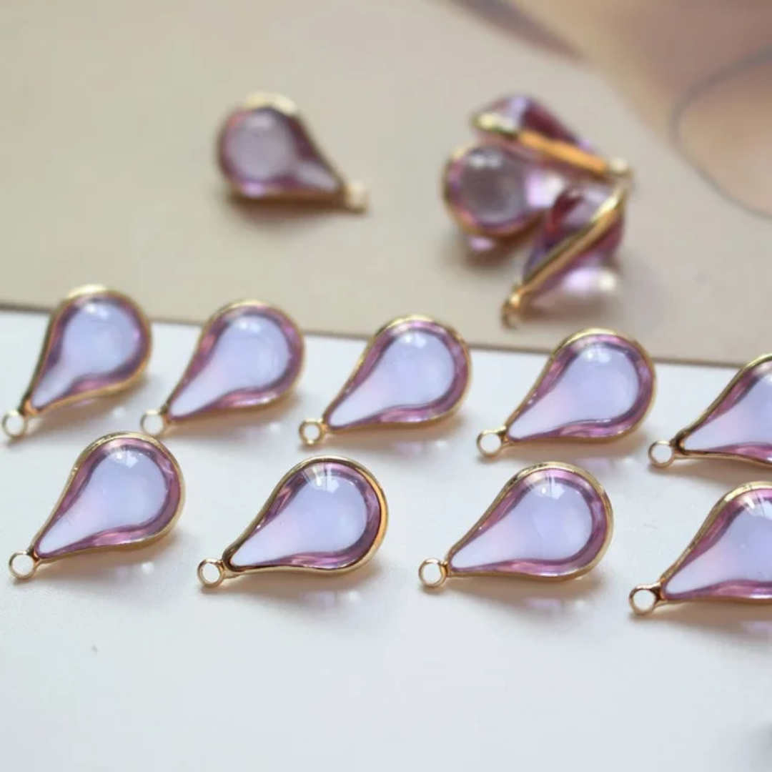 3D Droplet Charm 18*10mm 14k Gold Plated - 1 Piece