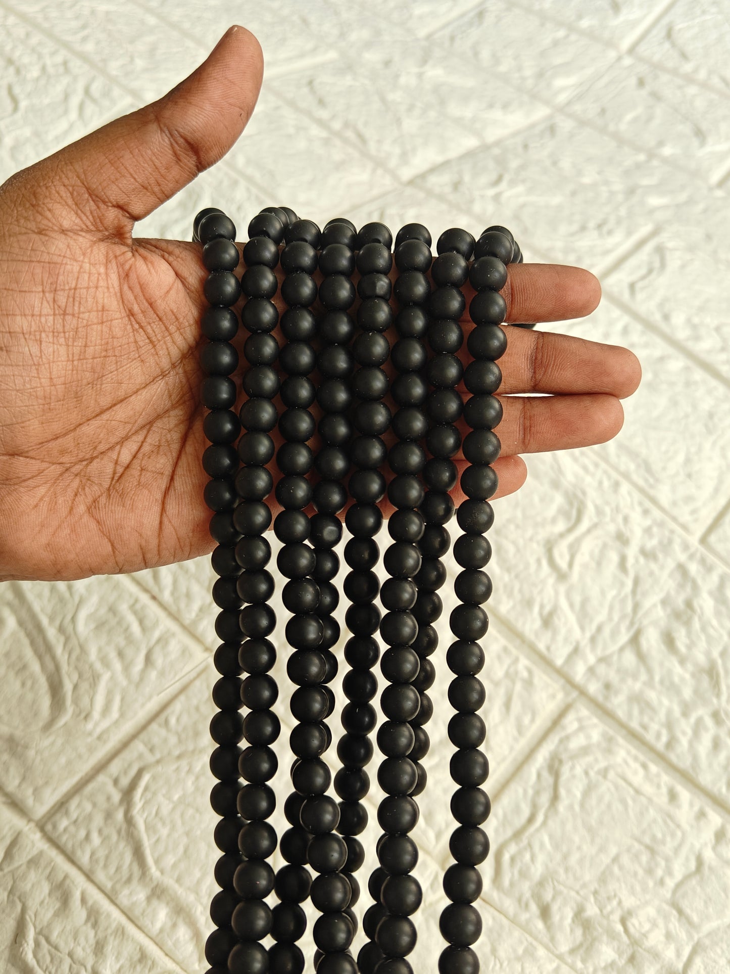 Jelly Beads Matt Black - approx. 100 beads