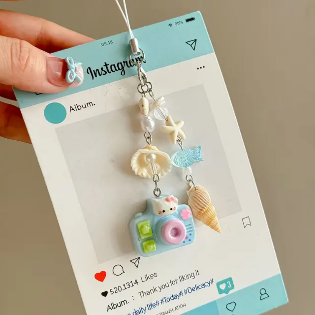 Blue Cam Ocean Phone Hanging Charm