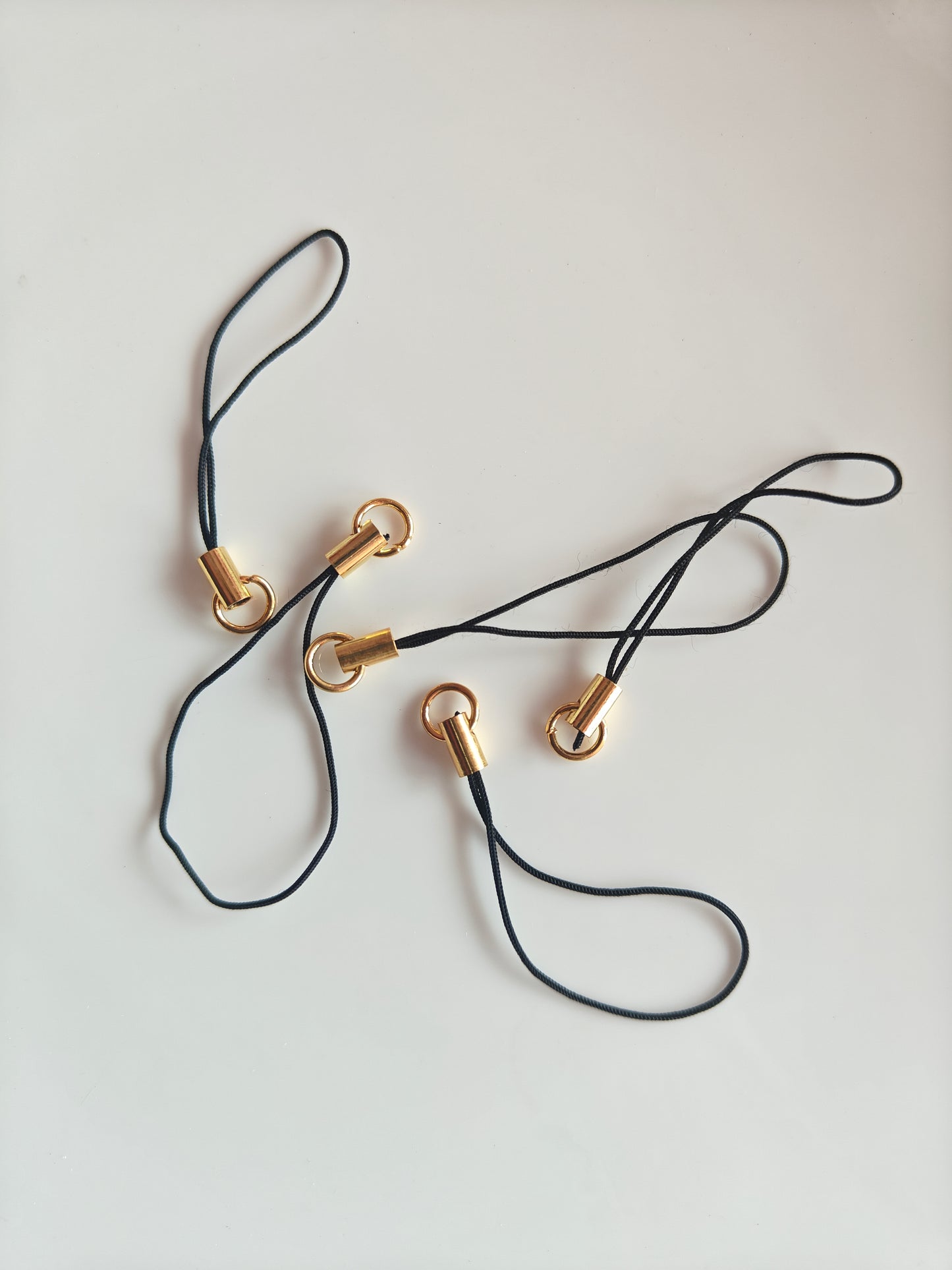 Black Phone Cord With Gold Connector - Pack of 5 Pieces