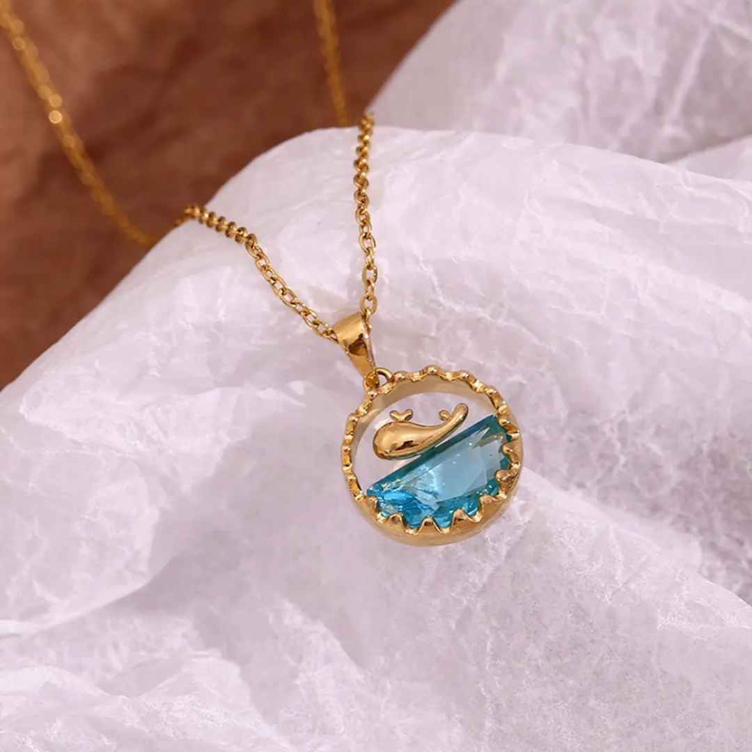 Dolphin Charm Crystal Necklace