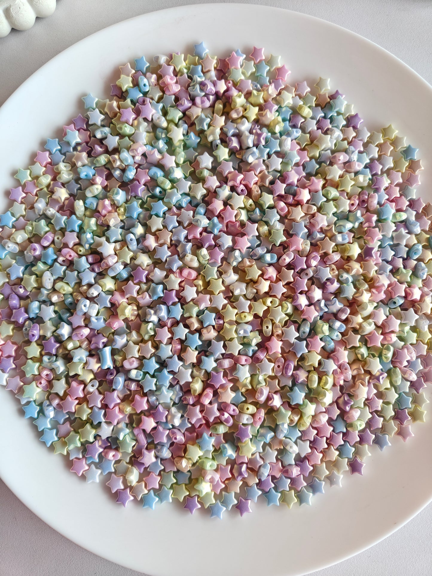 Multicolor Metallic Star Spacer Beads - 20g