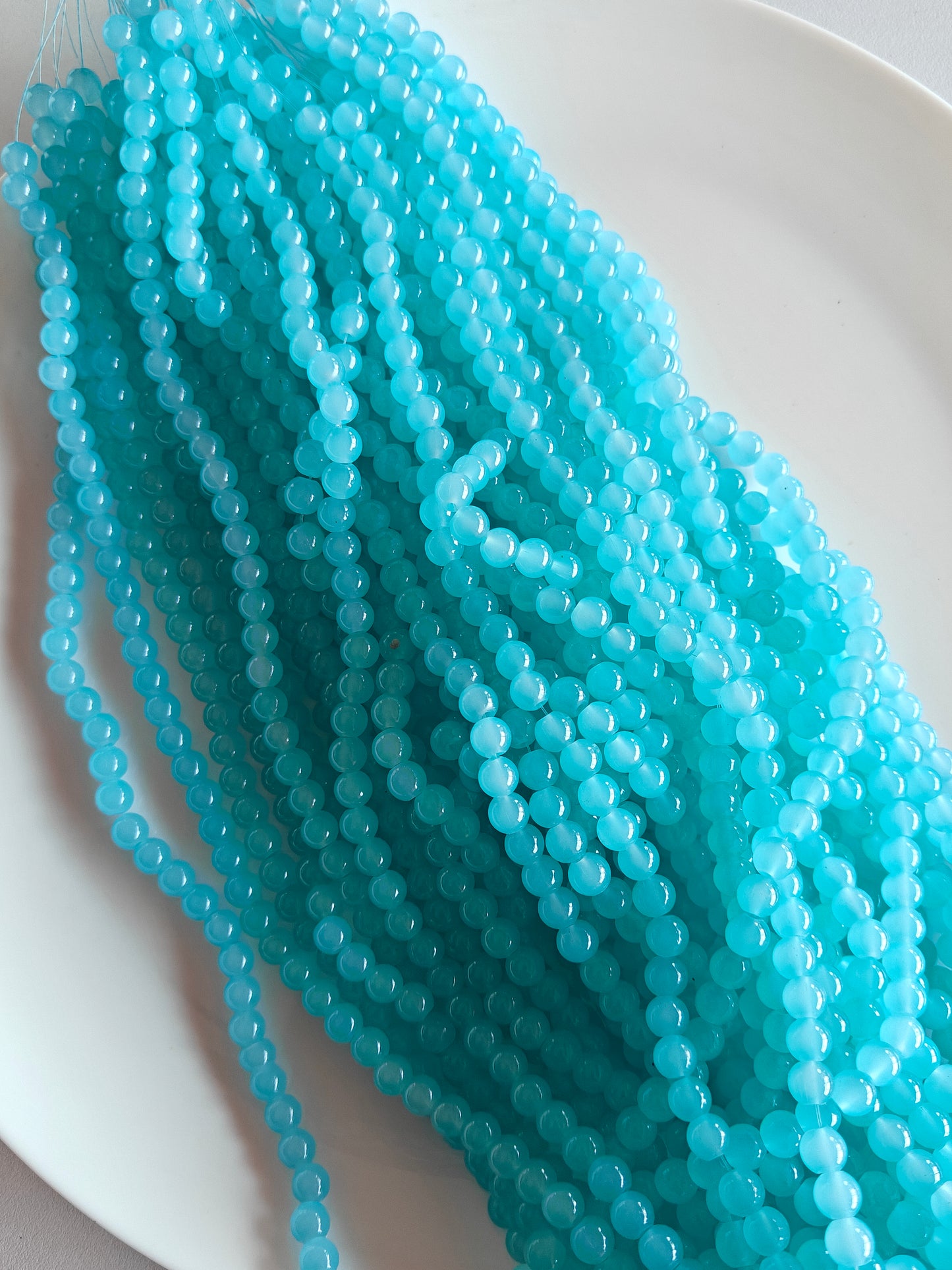 Jelly Beads 8mm Sky Blue - approx. 100 beads