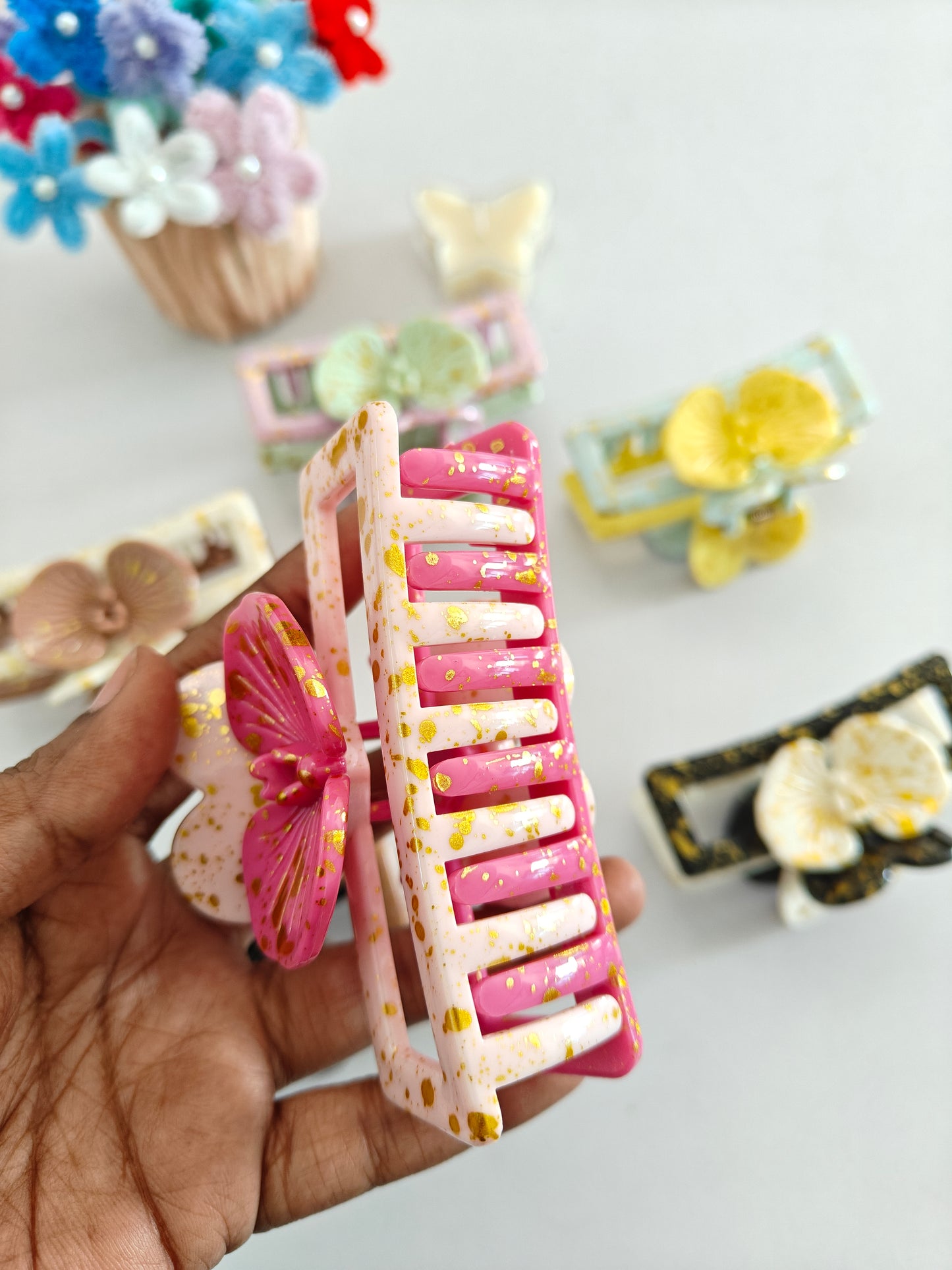 Dual Shade Orchid Claw Clips