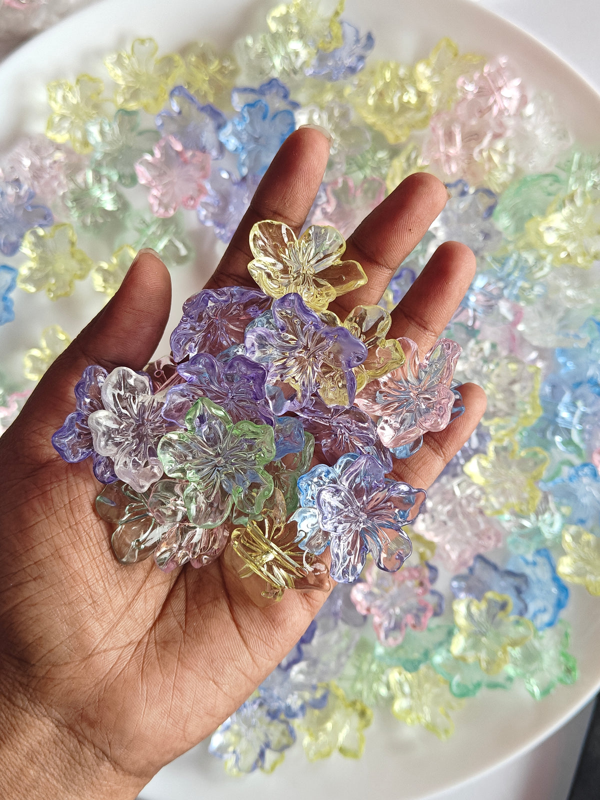 Transparent Sakura Flower Charms 20g