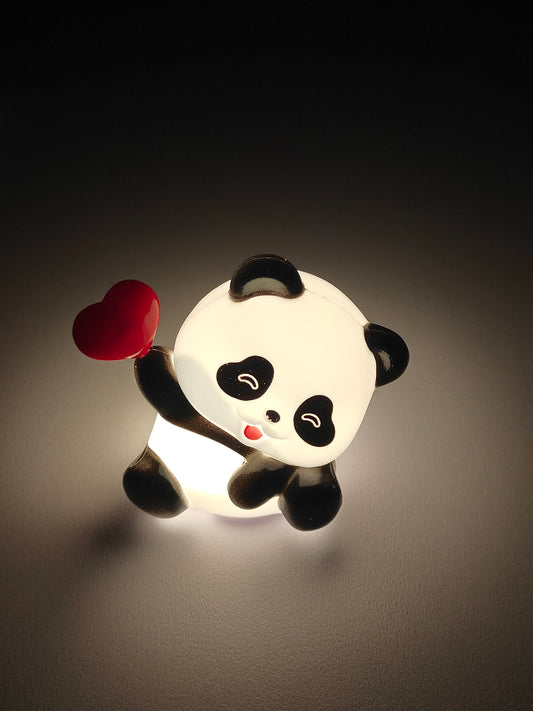 Mini Valentine Heart Panda Lamp - White/Yellow (1 Piece)