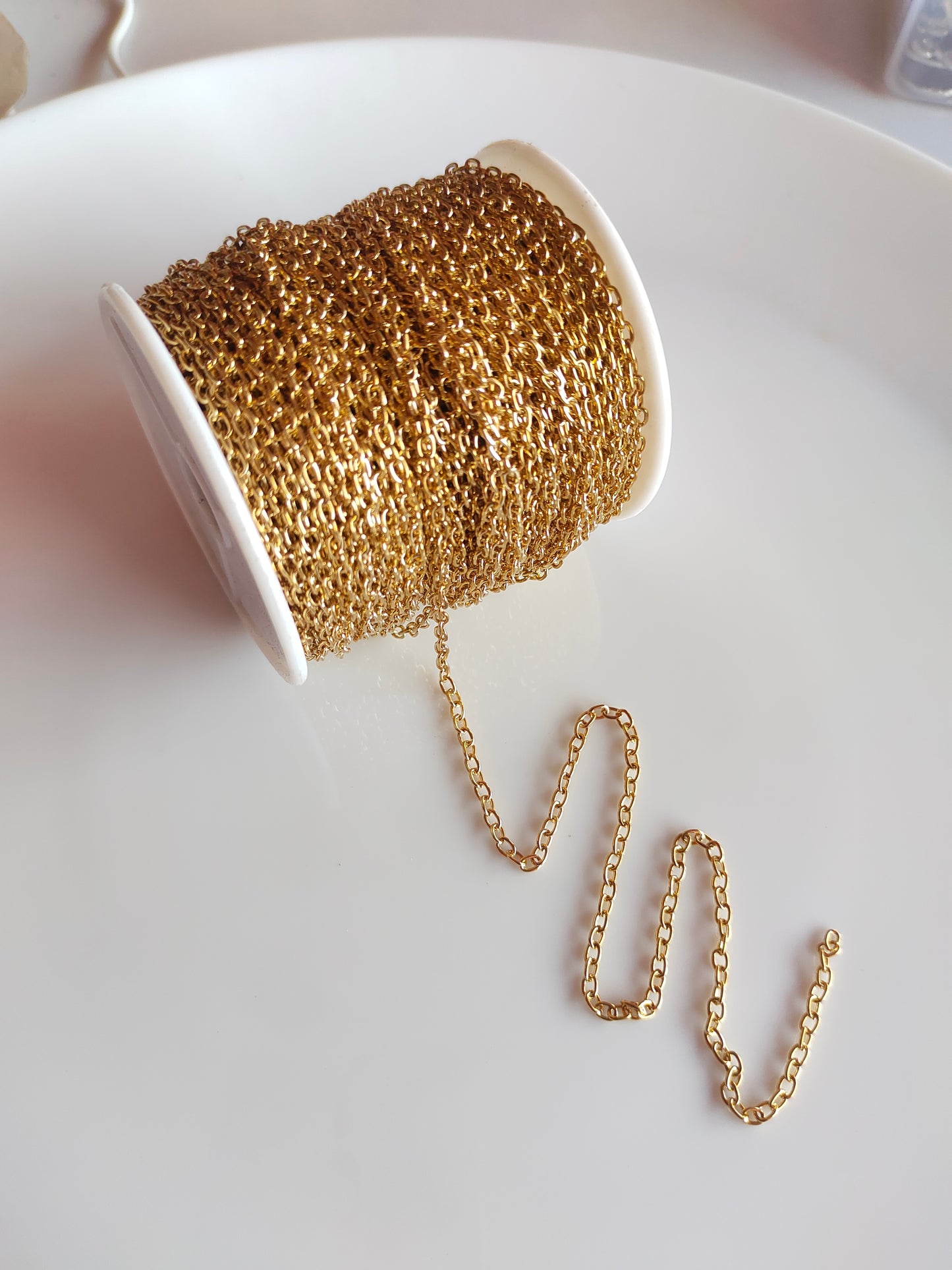 KC Gold Oval Link Chain 3.5*2.5mm - 1 Meter
