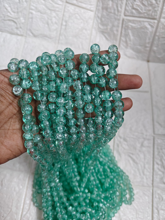 Single Shade Crackle Beads 8mm - approx. 100 beads