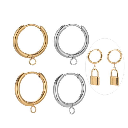 Circle Hoops With Horizontal Hoops - 1 Pair