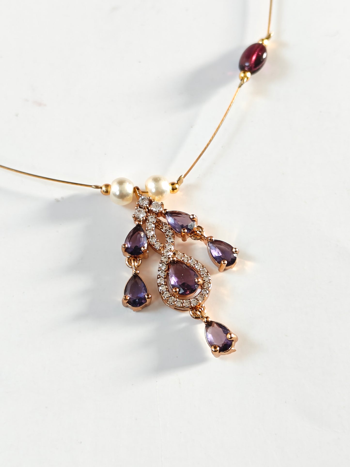 Amethyst Droplets Invisible Chain