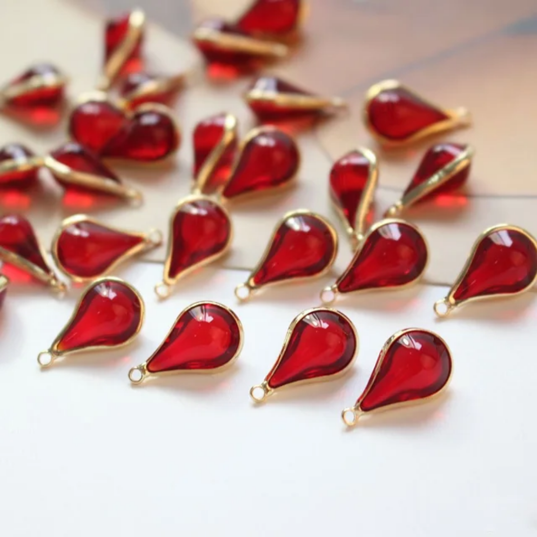 3D Droplet Charm 18*10mm 14k Gold Plated - 1 Piece