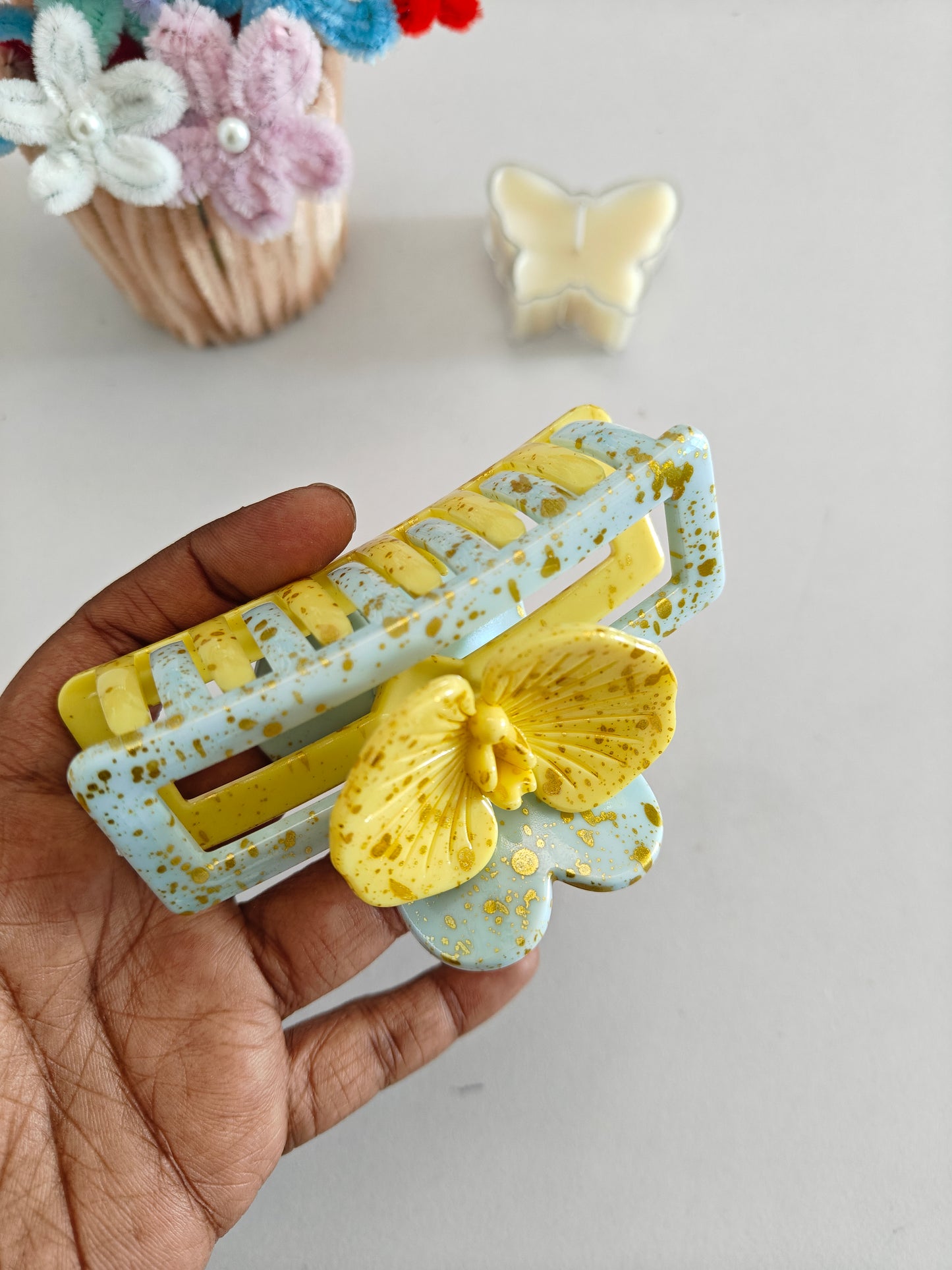 Dual Shade Orchid Claw Clips