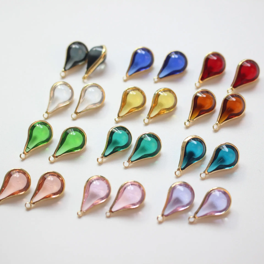 3D Droplet Charm 18*10mm 14k Gold Plated - 1 Piece