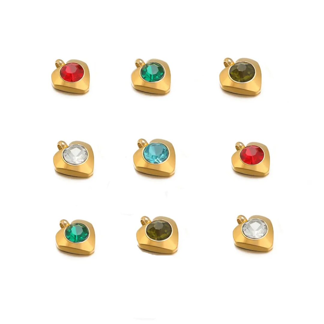 SS 18k Plated Heart ZC Charm