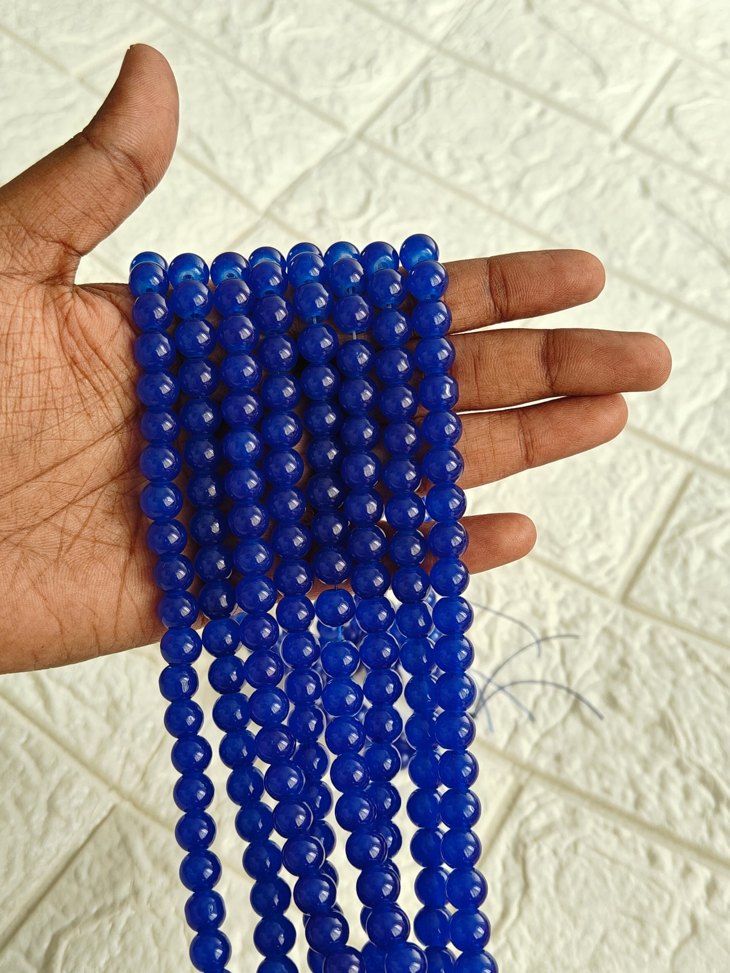 Jelly Beads Navy Blue - approx. 100 beads