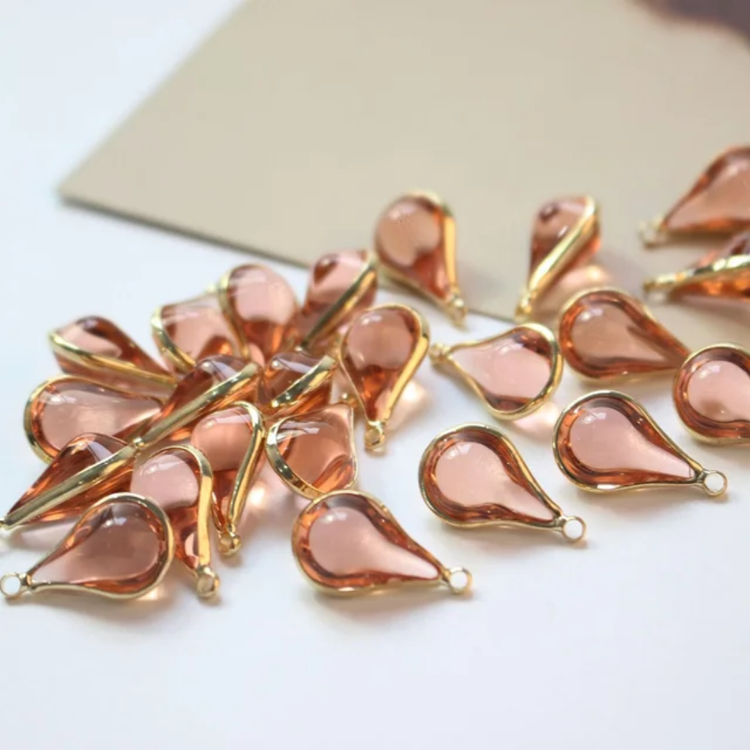 3D Droplet Charm 18*10mm 14k Gold Plated - 1 Piece