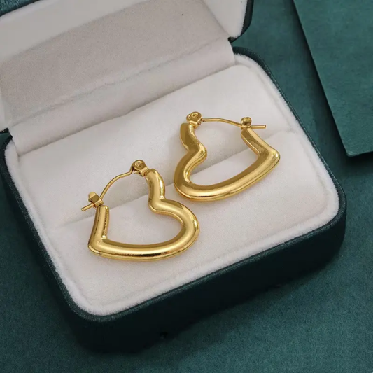 Curvy Heart Hoops