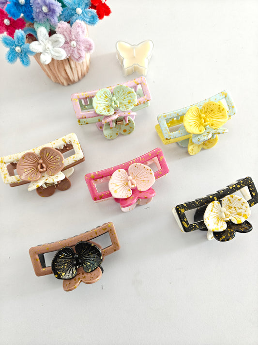 Dual Shade Orchid Claw Clips