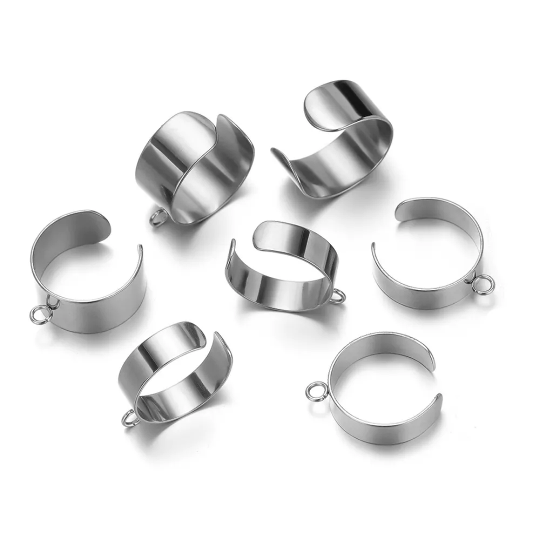 Adjustable Ring With Connector Hoop Stainless Steel - 1 Piece